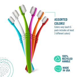 Preserve Eco Friendly Adult Toothbrushes, Made in The USA from Recycled Plastic, Lightweight Package, Ultra Soft Bristles, Colors Vary, 6 Pack Preserve Eco Friendly Adult Toothbrushes, Made in The USA from Recycled Plastic, Lightweight Package, Ultra Soft Bristles, Colors Vary, 6 Pack