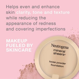 Neutrogena Mineral Sheers Lightweight Loose Powder Makeup Foundation with Vitamins A, C, & E, Sheer to Medium Buildable Coverage, Skin Tone Enhancer, Face Redness Reducer, Natural Ivory 20,.19 oz Neutrogena Mineral Sheers Lightweight Loose Powder Makeup Foundation with Vitamins A, C, & E, Sheer to Medium Buildable Coverage, Skin Tone Enhancer, Face Redness Reducer, Natural Ivory 20,.19 oz