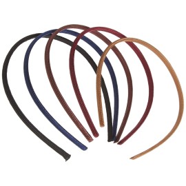 Goody Ouchless Shoestring Headbands, 5 Ct, Assorted Colors, Stylish & Lightweight Thin, Damage-Free Fabric Headbands for Women & Men, All-Day Comfort, For All Occasions, All Hair Types