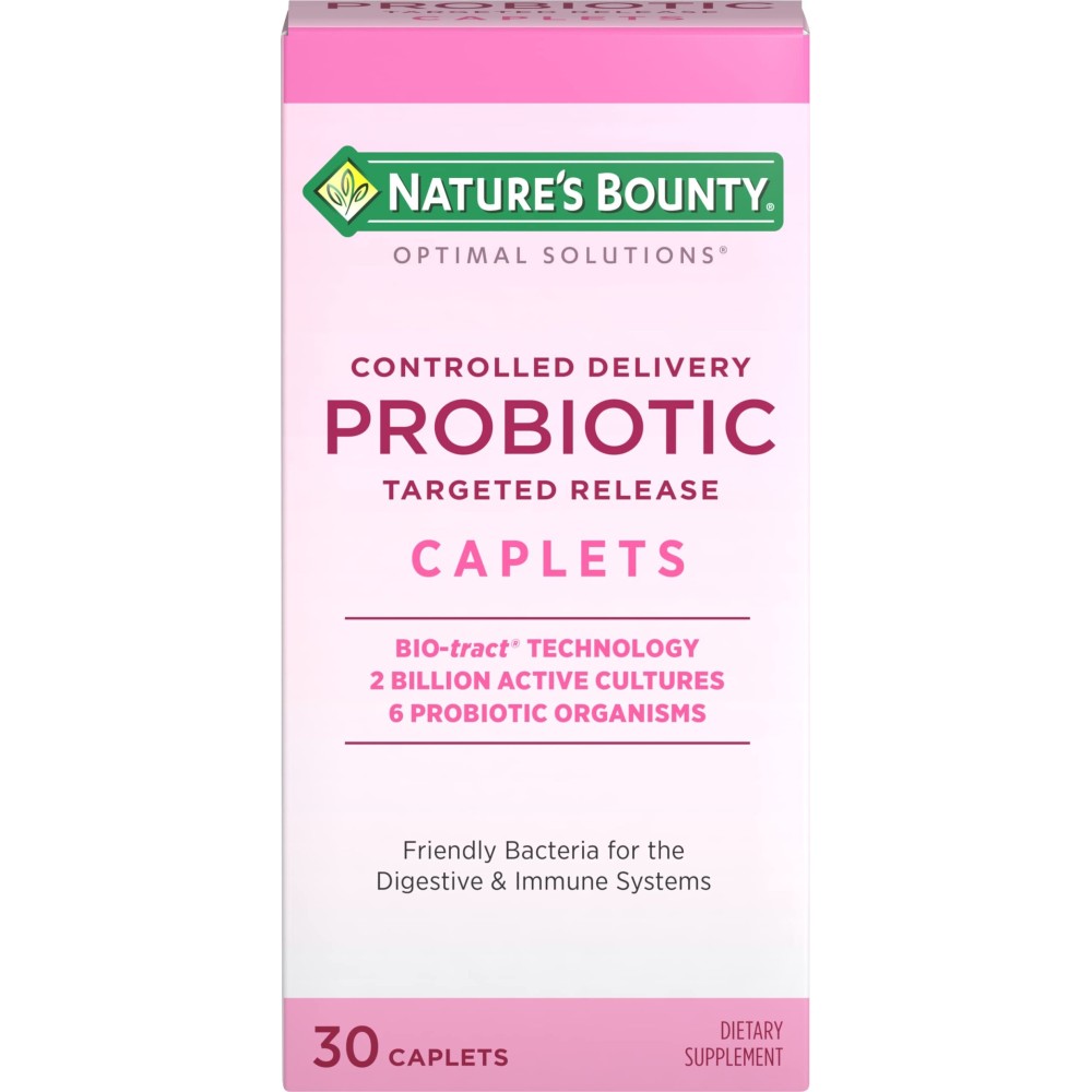 Nature\'s Bounty Probiotic, Controlled Delivery Dietary Supplement, Supports Digestive, Intestinal and Immune Health, 30 Caplets, 30 Total Servings Nature\'s Bounty Probiotic, Controlled Delivery Dietary Supplement, Supports Digestive, Intestinal and Immune Health, 30 Caplets, 30 Total Servings