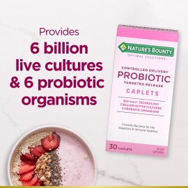 Nature\'s Bounty Probiotic, Controlled Delivery Dietary Supplement, Supports Digestive, Intestinal and Immune Health, 30 Caplets, 30 Total Servings Nature\'s Bounty Probiotic, Controlled Delivery Dietary Supplement, Supports Digestive, Intestinal and Immune Health, 30 Caplets, 30 Total Servings