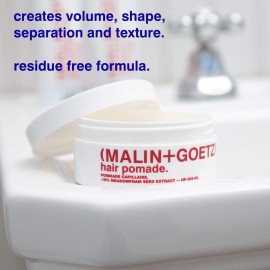 Malin + Goetz Hair Pomade, 2 oz. - Men & Women Hair Styling Product for All Hair Types or Textures, Lightweight All Day Hold, Natural Fragrance & Color, Cruelty-Free & Vegan. 2 fl oz