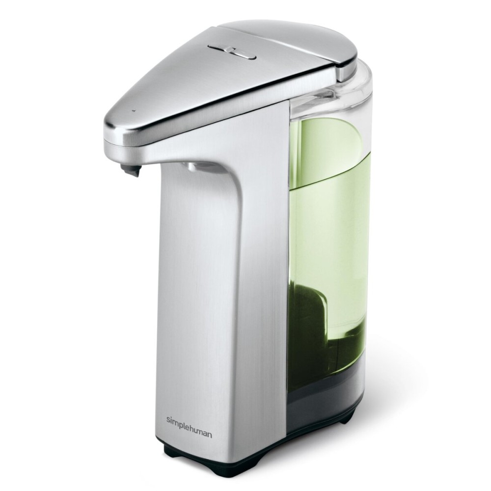simplehuman 8 oz. Touch-Free Sensor Liquid Soap Pump Dispenser with Soap Sample, Brushed Nickel simplehuman 8 oz. Touch-Free Sensor Liquid Soap Pump Dispenser with Soap Sample, Brushed Nickel