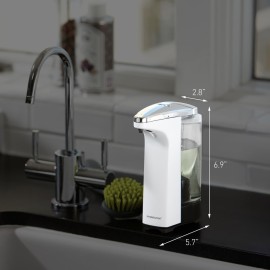 simplehuman 8 oz. Touch-Free Sensor Liquid Soap Pump Dispenser with Soap Sample, Brushed Nickel simplehuman 8 oz. Touch-Free Sensor Liquid Soap Pump Dispenser with Soap Sample, Brushed Nickel