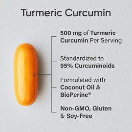 Sports Research Turmeric Curcumin C3 Complex - Softgels with Bioperine Black Pepper Extract & Organic Coconut Oil, Standardized 95% Curcuminoids - Non-GMO Verified & Gluten Free - 500mg, 120 Count Sports Research Turmeric Curcumin C3 Complex - Softgels with Bioperine Black Pepper Extract & Organic Coconut Oil, Standardized 95% Curcuminoids - Non-GMO Verified & Gluten Free - 500mg, 120 Count