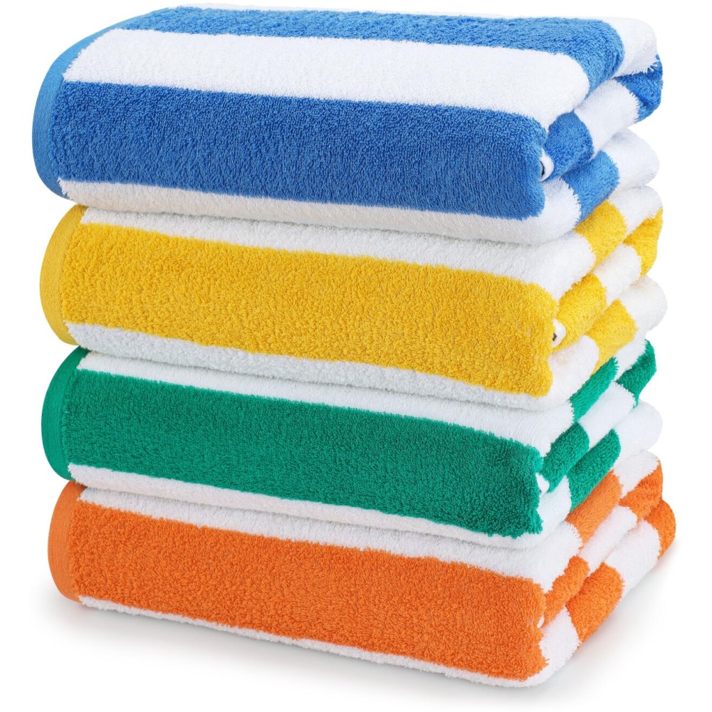 Utopia Towels 4 Pack Cabana Stripe Beach Towel, 30 by 60 Inches, Oversized 100% Ringspun Cotton Pool Towels, Highly Absorbent Bath Towels for Bathroom Utopia Towels 4 Pack Cabana Stripe Beach Towel, 30 by 60 Inches, Oversized 100% Ringspun Cotton Pool Towels, Highly Absorbent Bath Towels for Bathroom