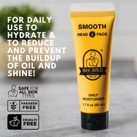 Bee Bald SMOOTH Daily Moisturizer Hydrates & Tones Away Fine Lines, Wrinkles and Dry Patches; Helps Control Oil & Shine to Feel Cool, Fresh and Comfortable, 1.7 Fl Oz Bee Bald SMOOTH Daily Moisturizer Hydrates & Tones Away Fine Lines, Wrinkles and Dry Patches; Helps Control Oil & Shine to Feel Cool, Fresh and Comfortable, 1.7 Fl Oz