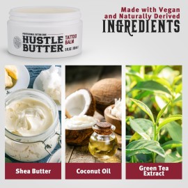 Hustle Butter Tattoo Aftercare 5oz Tattoo Balm, Heals + Protects New Tattoos and Rejuvenates Older Tattoos - 100% Vegan Cream No-Petroleum Hustle Butter Tattoo Aftercare 5oz Tattoo Balm, Heals + Protects New Tattoos and Rejuvenates Older Tattoos - 100% Vegan Cream No-Petroleum