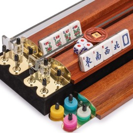 Yellow Mountain Imports American Mahjong Set, Little Birdie with Wooden Case, Wooden Racks with Acrylic Pushers, Wright Patterson Scoring Coins, Dice, & Wind Indicator Yellow Mountain Imports American Mahjong Set, Little Birdie with Wooden Case, Wooden Racks with Acrylic Pushers, Wright Patterson Scoring Coins, Dice, & Wind Indicator
