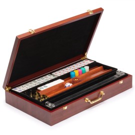 Yellow Mountain Imports American Mahjong Set, Little Birdie with Wooden Case, Wooden Racks with Acrylic Pushers, Wright Patterson Scoring Coins, Dice, & Wind Indicator Yellow Mountain Imports American Mahjong Set, Little Birdie with Wooden Case, Wooden Racks with Acrylic Pushers, Wright Patterson Scoring Coins, Dice, & Wind Indicator