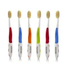 MOUTHWATCHERS Dr Plotkas Soft Flossing Manual Toothbrush for Adults - Ultra Clean, Good for Sensitive Teeth and Gums, Multicolor - 6 Pack