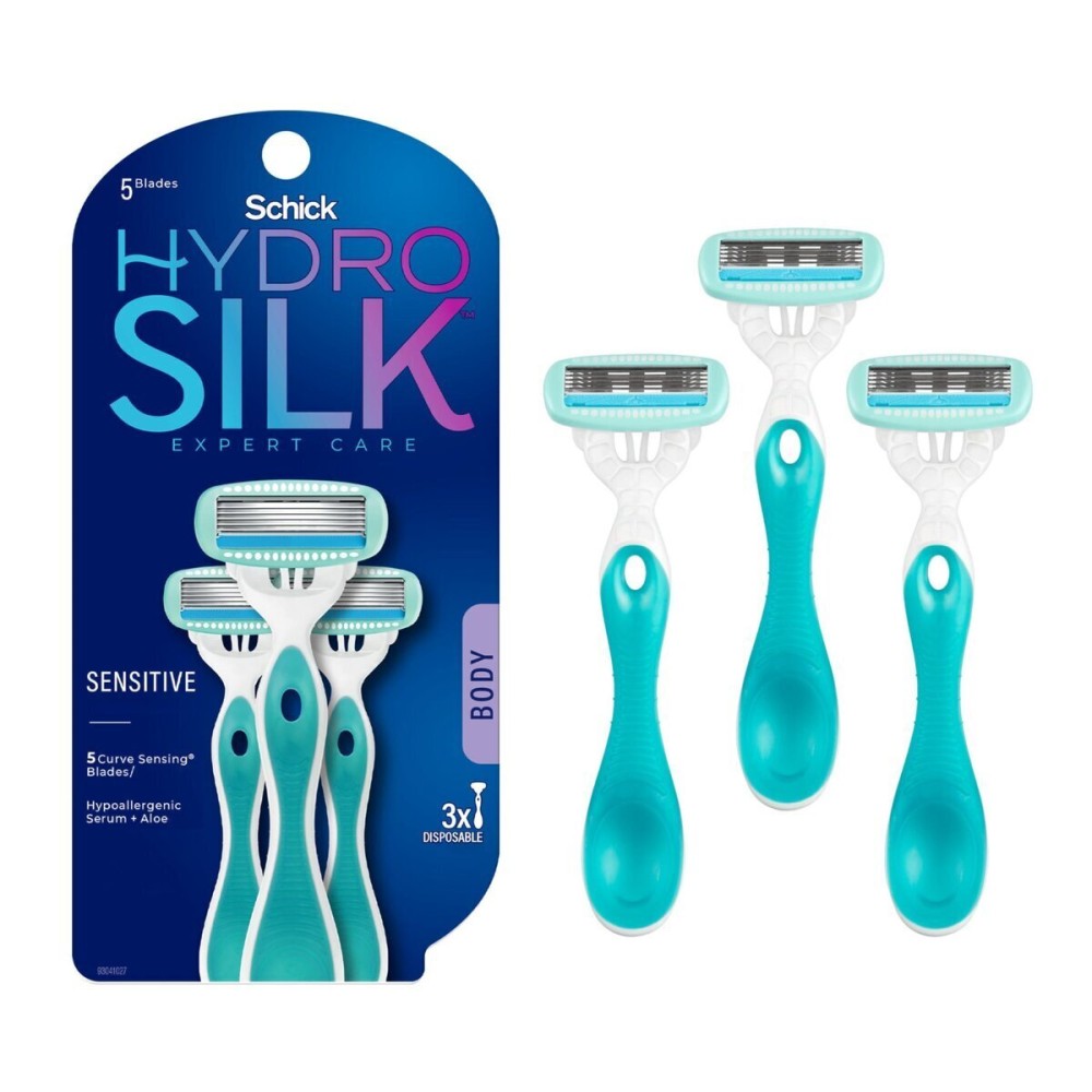 Schick Hydro Silk Sensitive Women\'s Disposable Razors, 3ct | 5-Blade Disposable Razors for Women Sensitive Skin | Travel Razor for Women Schick Hydro Silk Sensitive Women\'s Disposable Razors, 3ct | 5-Blade Disposable Razors for Women Sensitive Skin | Travel Razor for Women