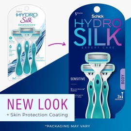 Schick Hydro Silk Sensitive Women\'s Disposable Razors, 3ct | 5-Blade Disposable Razors for Women Sensitive Skin | Travel Razor for Women Schick Hydro Silk Sensitive Women\'s Disposable Razors, 3ct | 5-Blade Disposable Razors for Women Sensitive Skin | Travel Razor for Women