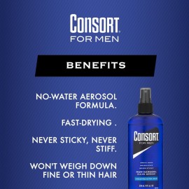 Consort Hair Spray for Men, Extra Hold, Unscented, Non-Aerosol - 8 oz(Pack of 4)