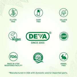 DEVA Vegan Omega-3 DHA EPA Supplement Once-Per-Day Softgel 300 MG - Carrageenan Gelatin & Gluten Free - Non-Fish Algae Oil Fatty Acids - 90 Softgels DEVA Vegan Omega-3 DHA EPA Supplement Once-Per-Day Softgel 300 MG - Carrageenan Gelatin & Gluten Free - Non-Fish Algae Oil Fatty Acids - 90 Softgels