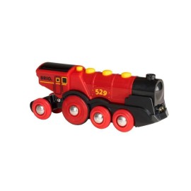 BRIO World 33592 Mighty Red Action Locomotive - Battery Operated Toy Train with Light, Sound Effects | Ideal for Kids Age 3 Compatible with All Tracks and Vehicles