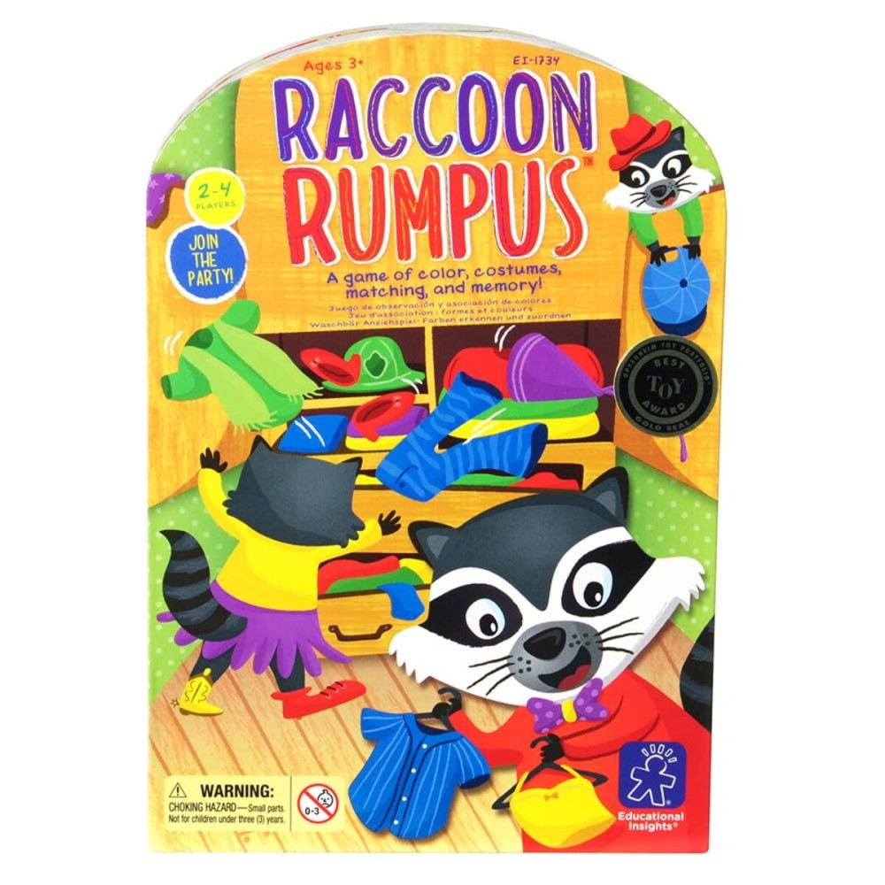 Educational Insights Raccoon Rumpus - Cute Preschool Toys & Board Games for Kids, Color Matching Kids Games, Toddler Memory Game, 2-in-1 Game for 2-4 Players, Fun Gifts for Girls & Boys Ages 3+ Educational Insights Raccoon Rumpus - Cute Preschool Toys & Board Games for Kids, Color Matching Kids Games, Toddler Memory Game, 2-in-1 Game for 2-4 Players, Fun Gifts for Girls & Boys Ages 3+