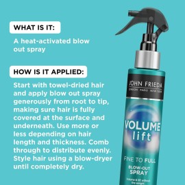 John Frieda Volume Lift Blow-Out Spray, Lightweight Volumizing Blow-Out Spray with Air-Silk Technology for Fine or Flat Hair, Adds Long-Lasting Volume, Texture, and Body for Thin hair, 4 Oz John Frieda Volume Lift Blow-Out Spray, Lightweight Volumizing Blow-Out Spray with Air-Silk Technology for Fine or Flat Hair, Adds Long-Lasting Volume, Texture, and Body for Thin hair, 4 Oz