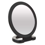 Diane Hand Mirror - 1X 3X Magnifying Hand Held Mirror, Double Sided Vanity Makeup Mirror with Folding Stand Hand Mirror for Women, Men, Salon, Barber, Shaving, and Travel, Medium 6 x 10 In Black