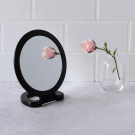 Diane Hand Mirror - 1X 3X Magnifying Hand Held Mirror, Double Sided Vanity Makeup Mirror with Folding Stand Hand Mirror for Women, Men, Salon, Barber, Shaving, and Travel, Medium 6 x 10 In Black Diane Hand Mirror - 1X 3X Magnifying Hand Held Mirror, Double Sided Vanity Makeup Mirror with Folding Stand Hand Mirror for Women, Men, Salon, Barber, Shaving, and Travel, Medium 6 x 10 In Black