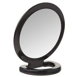 Diane Hand Mirror - 1X 3X Magnifying Hand Held Mirror, Double Sided Vanity Makeup Mirror with Folding Stand Hand Mirror for Women, Men, Salon, Barber, Shaving, and Travel, Medium 6 x 10 In Black Diane Hand Mirror - 1X 3X Magnifying Hand Held Mirror, Double Sided Vanity Makeup Mirror with Folding Stand Hand Mirror for Women, Men, Salon, Barber, Shaving, and Travel, Medium 6 x 10 In Black