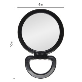 Diane Hand Mirror - 1X 3X Magnifying Hand Held Mirror, Double Sided Vanity Makeup Mirror with Folding Stand Hand Mirror for Women, Men, Salon, Barber, Shaving, and Travel, Medium 6 x 10 In Black Diane Hand Mirror - 1X 3X Magnifying Hand Held Mirror, Double Sided Vanity Makeup Mirror with Folding Stand Hand Mirror for Women, Men, Salon, Barber, Shaving, and Travel, Medium 6 x 10 In Black