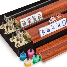 Yellow Mountain Imports American Mahjong Set, Koi Fish with Wooden Case - Four Wooden Racks, Acrylic Pushers, Wright Patterson Scoring Coins, Dice, & Wind Indicator Yellow Mountain Imports American Mahjong Set, Koi Fish with Wooden Case - Four Wooden Racks, Acrylic Pushers, Wright Patterson Scoring Coins, Dice, & Wind Indicator