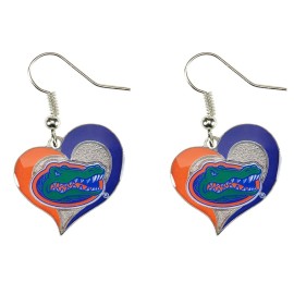 Aminco NCAA Florida Gators Swirl Heart Earrings