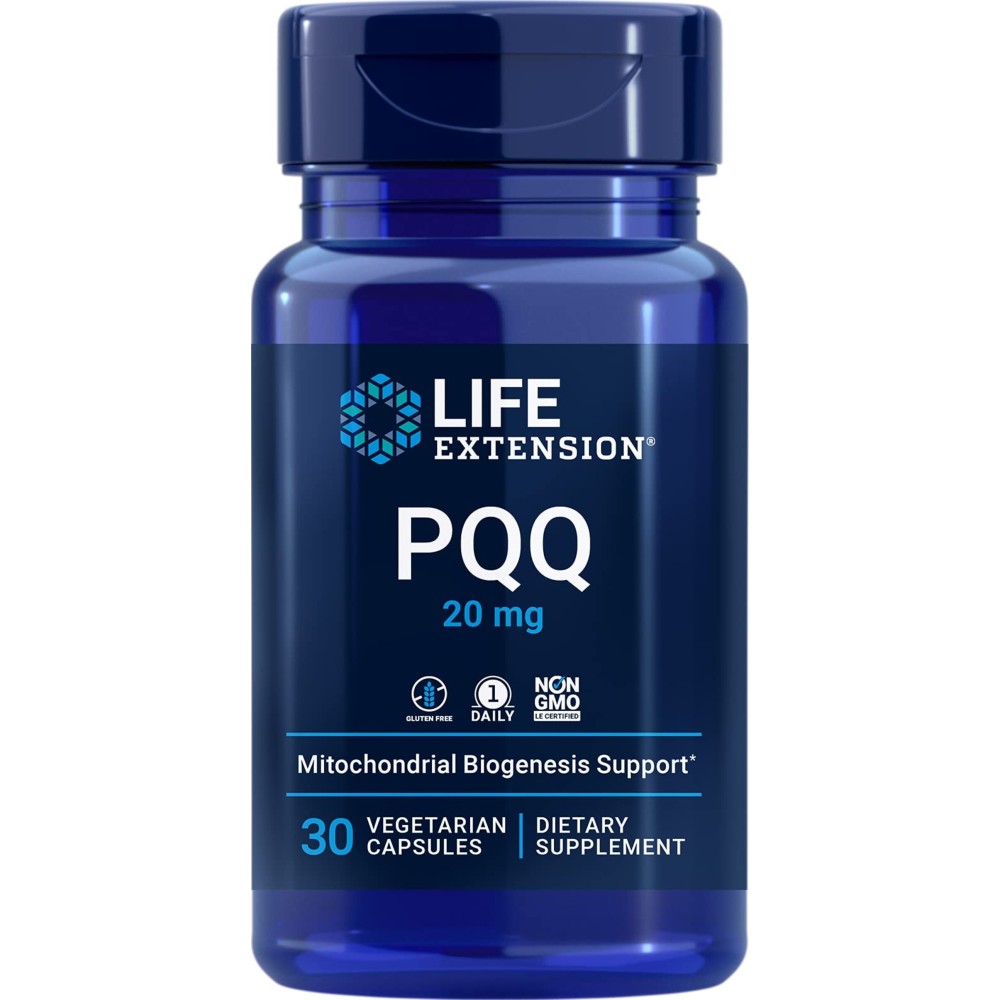 Life Extension PQQ, pyrroloquinoline Quinone, 20 mg, Promotes The Growth of New Mitochondria, Gluten-Free, Non-GMO, Vegetarian, 1 Daily, 30 Capsules