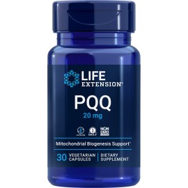 Life Extension PQQ, pyrroloquinoline Quinone, 20 mg, Promotes The Growth of New Mitochondria, Gluten-Free, Non-GMO, Vegetarian, 1 Daily, 30 Capsules Life Extension PQQ, pyrroloquinoline Quinone, 20 mg, Promotes The Growth of New Mitochondria, Gluten-Free, Non-GMO, Vegetarian, 1 Daily, 30 Capsules