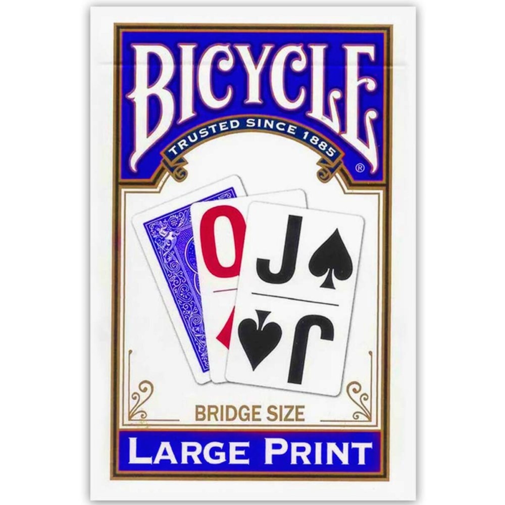 Bicycle Large Print Bridge Size Playing Cards - Easy-to-Read Deck for Seniors - Red or Blue Bicycle Large Print Bridge Size Playing Cards - Easy-to-Read Deck for Seniors - Red or Blue