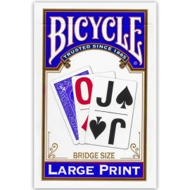 Bicycle Large Print Bridge Size Playing Cards - Easy-to-Read Deck for Seniors - Red or Blue Bicycle Large Print Bridge Size Playing Cards - Easy-to-Read Deck for Seniors - Red or Blue