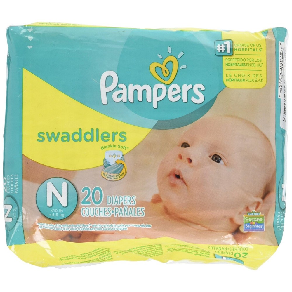 Pampers Swaddlers Diapers, Newborn (Up to 10 lbs.), 20 Count Pampers Swaddlers Diapers, Newborn (Up to 10 lbs.), 20 Count