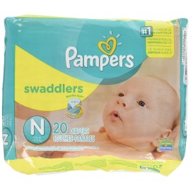 Pampers Swaddlers Diapers, Newborn (Up to 10 lbs.), 20 Count Pampers Swaddlers Diapers, Newborn (Up to 10 lbs.), 20 Count