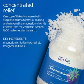 LIFE-FLO Pure Magnesium Bath Flakes - Epsom Salt Soak Alternative - Unscented Magnesium Flakes from The Zechstein Seabed - Relaxing Foot Bath with Ancient Trace Minerals - 60-Day Guarantee, 44oz LIFE-FLO Pure Magnesium Bath Flakes - Epsom Salt Soak Alternative - Unscented Magnesium Flakes from The Zechstein Seabed - Relaxing Foot Bath with Ancient Trace Minerals - 60-Day Guarantee, 44oz