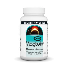 Source Naturals Magtein Magnesium L-Threonate 667mg Supports Focus, Mood, Healthy Memory, Cognitive Function, Sleep* - 90 Capsules Source Naturals Magtein Magnesium L-Threonate 667mg Supports Focus, Mood, Healthy Memory, Cognitive Function, Sleep* - 90 Capsules
