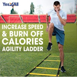 Yes4All Speed Agility Ladder Training Equipment - 8 Rungs Yellow, Suit for Soccer, Sports, Footwork & Fitness Exercises, with Included Carry Bag Yes4All Speed Agility Ladder Training Equipment - 8 Rungs Yellow, Suit for Soccer, Sports, Footwork & Fitness Exercises, with Included Carry Bag