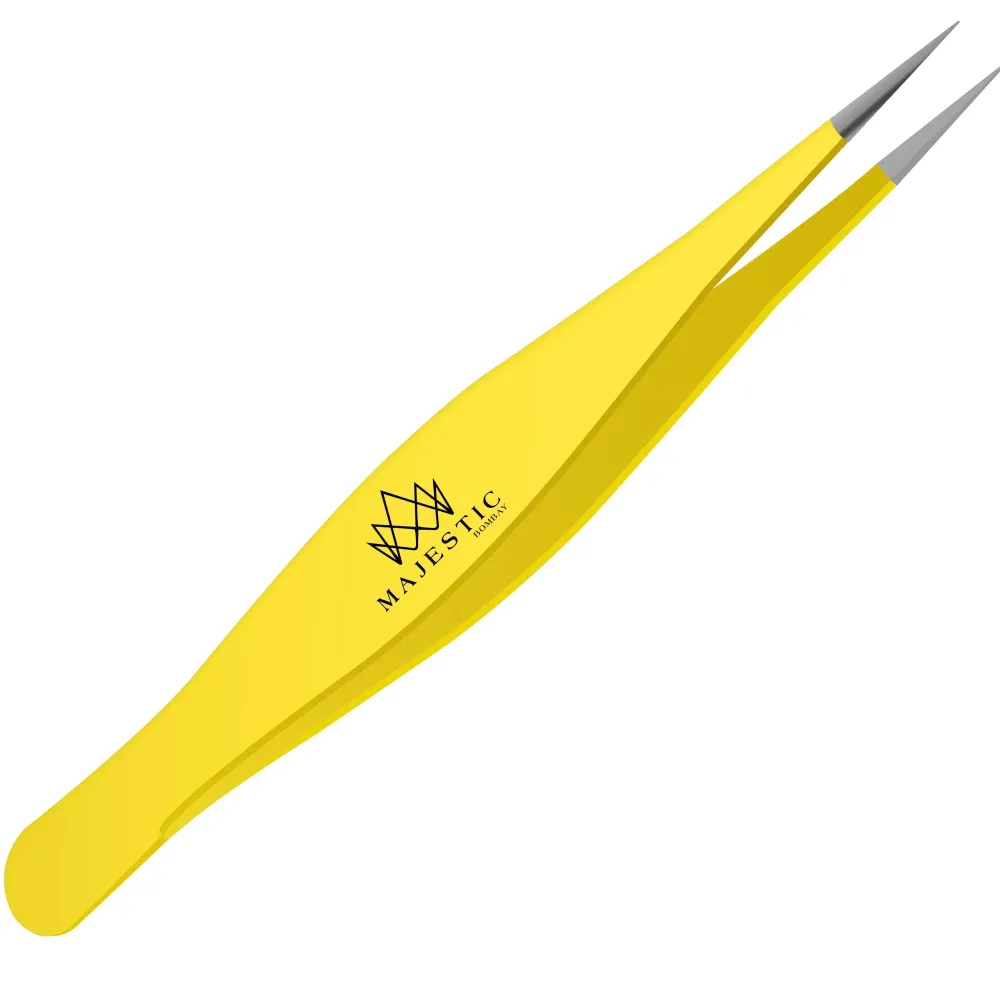 Majestic Bombay Fine Point Tweezers for Women and Men - Splinter Ticks, Facial, Brow and Ingrown Hair Removal-Sharp, Needle Nose, Surgical Tweezers Precision Pluckers best tweezers for chin hair Majestic Bombay Fine Point Tweezers for Women and Men - Splinter Ticks, Facial, Brow and Ingrown Hair Removal-Sharp, Needle Nose, Surgical Tweezers Precision Pluckers best tweezers for chin hair