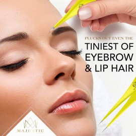 Majestic Bombay Fine Point Tweezers for Women and Men - Splinter Ticks, Facial, Brow and Ingrown Hair Removal-Sharp, Needle Nose, Surgical Tweezers Precision Pluckers best tweezers for chin hair Majestic Bombay Fine Point Tweezers for Women and Men - Splinter Ticks, Facial, Brow and Ingrown Hair Removal-Sharp, Needle Nose, Surgical Tweezers Precision Pluckers best tweezers for chin hair