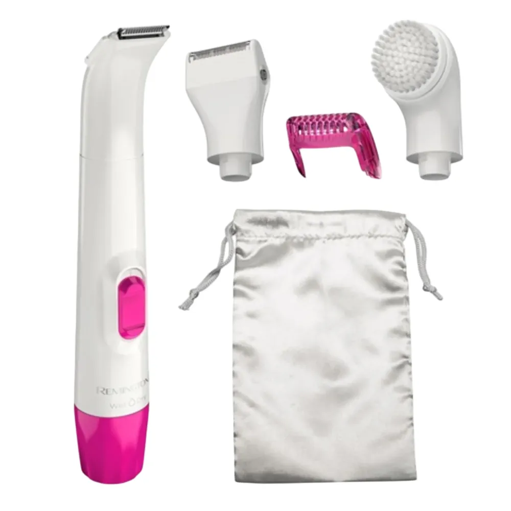 Remington Smooth & Silky Body & Bikini Kit, Cordless bikini trimmer and shaver for women, Waterproof for grooming in the shower, White/Pink Remington Smooth & Silky Body & Bikini Kit, Cordless bikini trimmer and shaver for women, Waterproof for grooming in the shower, White/Pink