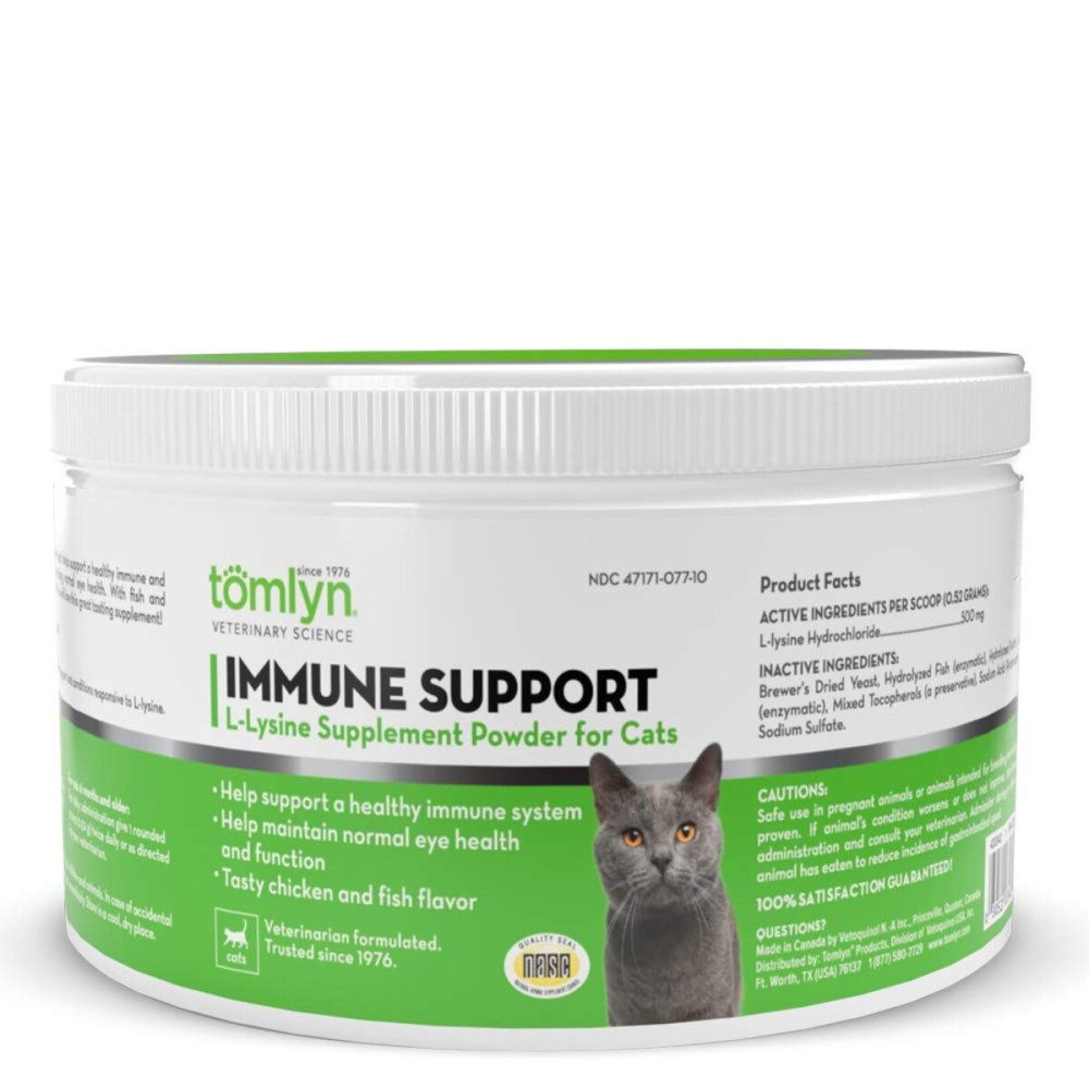 Tomlyn Immune Support Daily L-Lysine Supplement, Fish-Flavored Lysine Powder for Cats and Kittens, 3.5oz Tomlyn Immune Support Daily L-Lysine Supplement, Fish-Flavored Lysine Powder for Cats and Kittens, 3.5oz