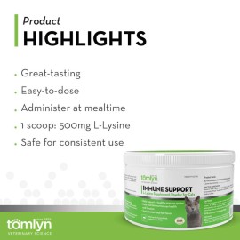 Tomlyn Immune Support Daily L-Lysine Supplement, Fish-Flavored Lysine Powder for Cats and Kittens, 3.5oz Tomlyn Immune Support Daily L-Lysine Supplement, Fish-Flavored Lysine Powder for Cats and Kittens, 3.5oz