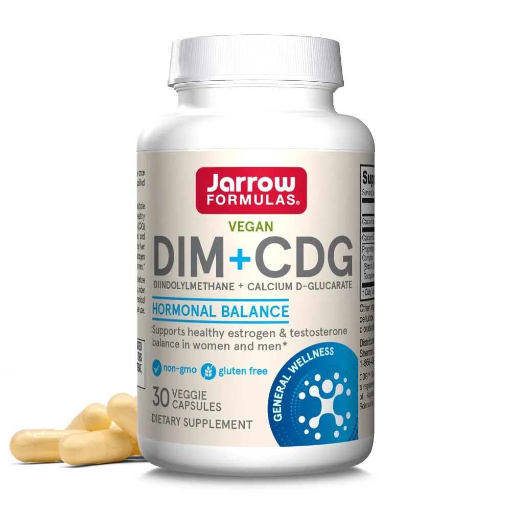 Jarrow Formulas DIM + CDG, Dietary Supplement, Liver Detox Support for Healthy Hormone Regulation and General Wellness, 30 Veggie Capsules, Up to a 30 Day Supply Jarrow Formulas DIM + CDG, Dietary Supplement, Liver Detox Support for Healthy Hormone Regulation and General Wellness, 30 Veggie Capsules, Up to a 30 Day Supply