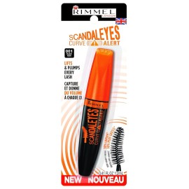 Rimmel London Scandaleyes Curve Alert Mascara, Volumizing, Curls, Plumps, 001, Black, 0.41oz Rimmel London Scandaleyes Curve Alert Mascara, Volumizing, Curls, Plumps, 001, Black, 0.41oz