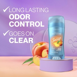 Secret Fresh Antiperspirant Deodorant for Women, 72hr Breathable Sweat & Odor Protection, Instant Freshness & Gentle, PH Balancing Minerals, Invisible Solid, Sweet Nectarine Scent, 2.6 oz Secret Fresh Antiperspirant Deodorant for Women, 72hr Breathable Sweat & Odor Protection, Instant Freshness & Gentle, PH Balancing Minerals, Invisible Solid, Sweet Nectarine Scent, 2.6 oz