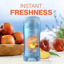 Secret Fresh Antiperspirant Deodorant for Women, 72hr Breathable Sweat & Odor Protection, Instant Freshness & Gentle, PH Balancing Minerals, Invisible Solid, Sweet Nectarine Scent, 2.6 oz Secret Fresh Antiperspirant Deodorant for Women, 72hr Breathable Sweat & Odor Protection, Instant Freshness & Gentle, PH Balancing Minerals, Invisible Solid, Sweet Nectarine Scent, 2.6 oz
