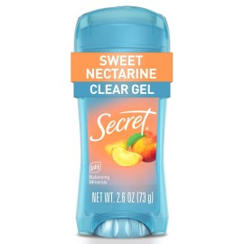 Secret Fresh Antiperspirant Deodorant for Women, 72hr Breathable Sweat & Odor Protection, Instant Freshness & Gentle, PH Balancing Minerals, Clear Gel, Sweet Nectarine Scent, 2.6 oz