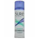 Sure Anti-Perspirant & Deodorant Aerosol Spray Unscented, 6 oz (Pack of 6)