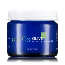 PurO3 Ozonated Olive Oil - Pure, Natural, Organic Skincare for Face & Body - Oxygenated Healing Lotion, Moisturizer & Beauty Cream in a Glass Jar - O3 Therapy Salve, 2 oz