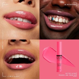 NYX PROFESSIONAL MAKEUP Butter Gloss, Non-Sticky Lip Gloss - Peaches & Cream (Pink Coral) NYX PROFESSIONAL MAKEUP Butter Gloss, Non-Sticky Lip Gloss - Peaches & Cream (Pink Coral)